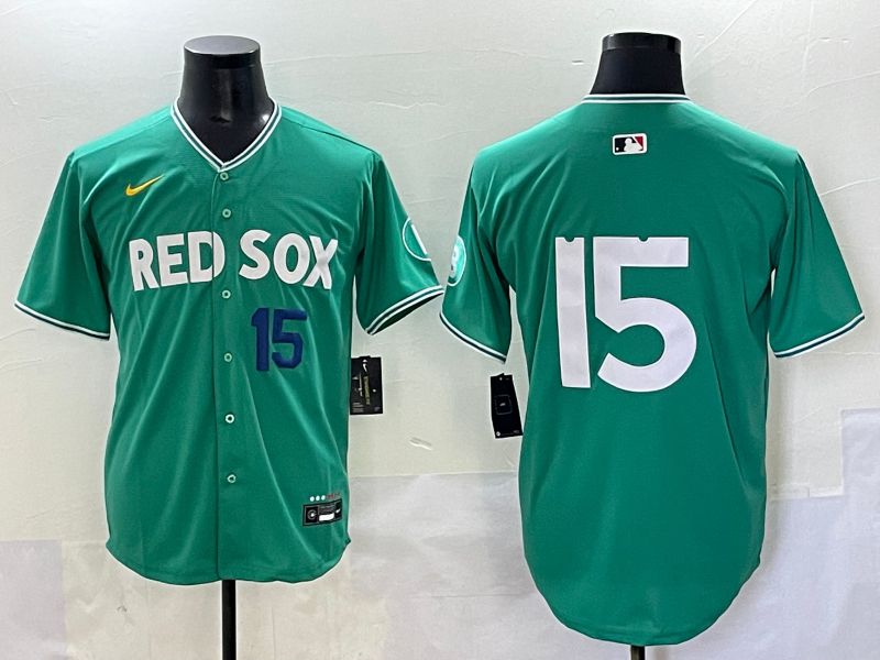 Men 2025 Boston Red Sox #15 No Name Dark Green Joint Name Nike MLB Jersey style 2->boston red sox->MLB Jersey